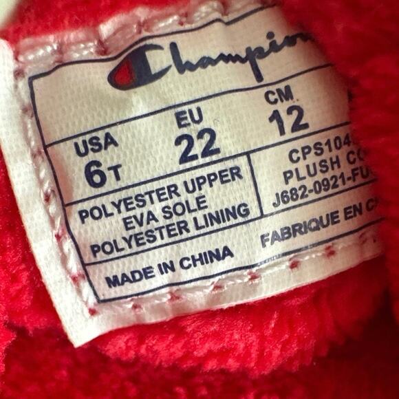 Preschool champion plush  slides red NWT Sz 6T (Scarlet/White/Gold) - Picture 7 of 7